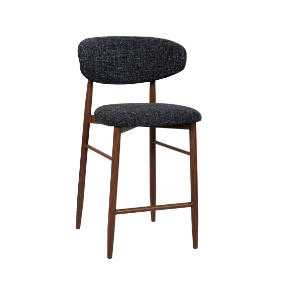 Lucien Kitchen Stool - Charcoal Fabric