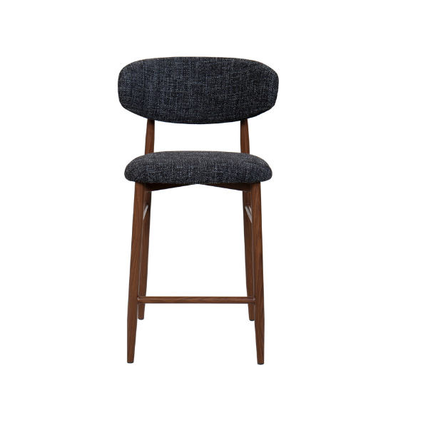 Lucien Kitchen Stool - Charcoal Fabric - Image 2