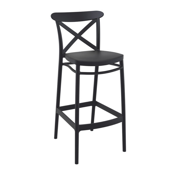 Cross Bar Stool 75 – Black