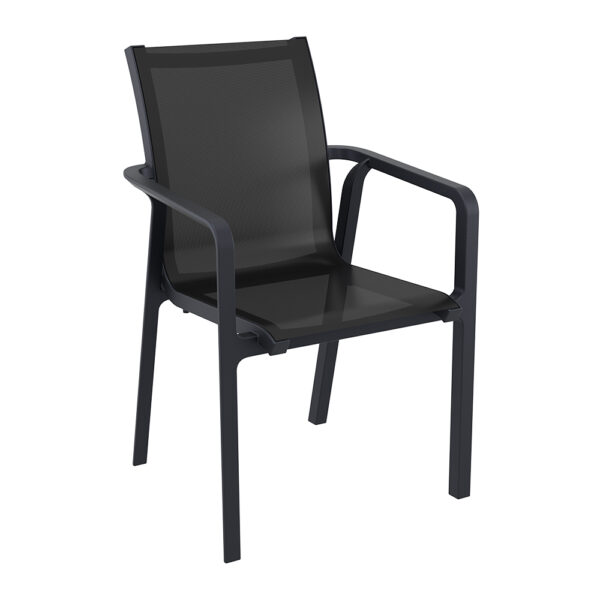 Pacific Arm Chair – Black-Black Fabric