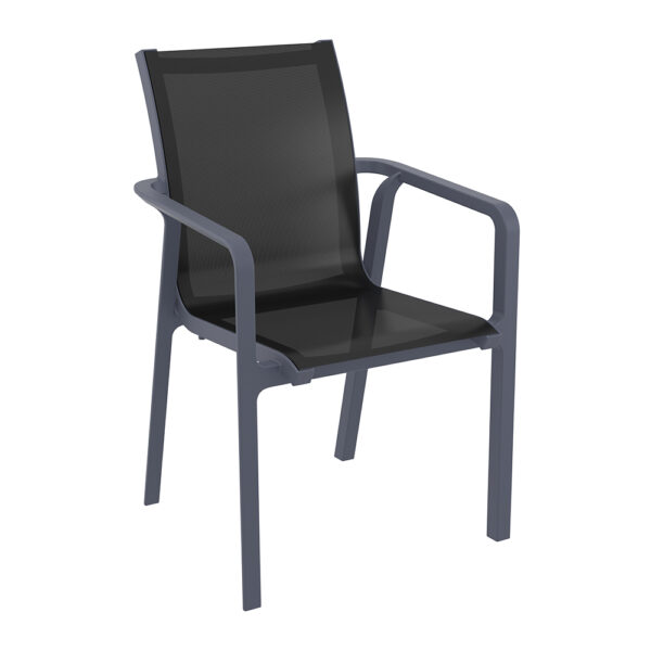 Pacific Arm Chair – Grey&Black Fabric