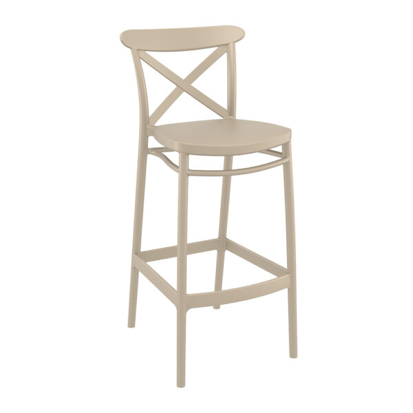 Cross Bar Stool 75 – Taupe