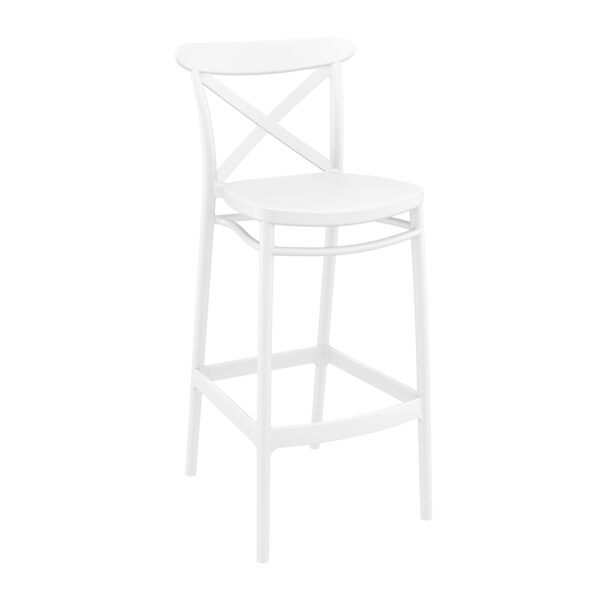 Cross Bar Stool 75 – White