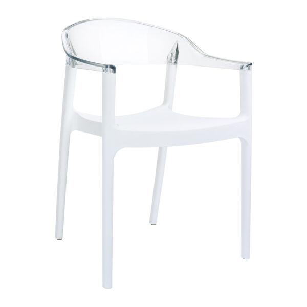 Carmen Armchair White / Clear Backrest