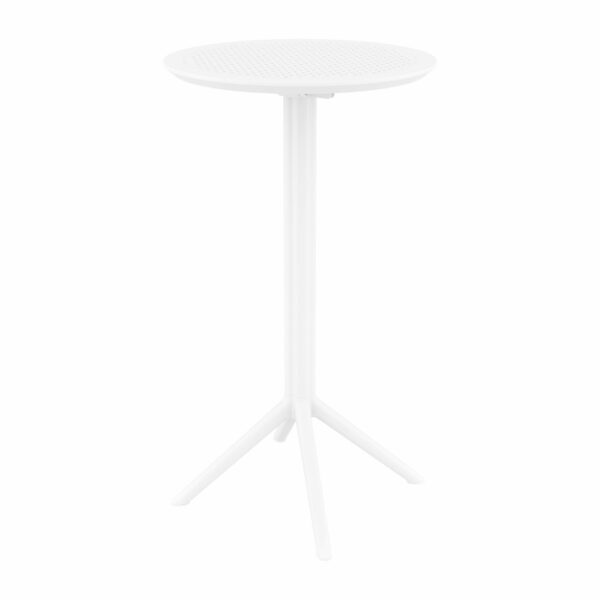 Siesta Sky 60 Round Bar Table – Flip Top – White