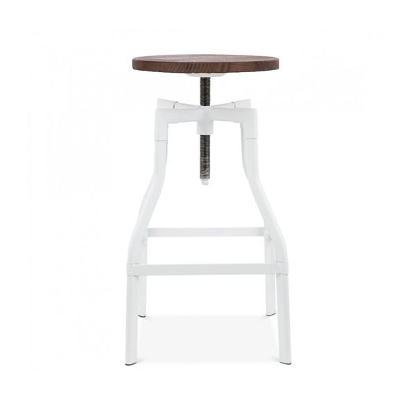 Detroit Adj’able Stool Wht/Wd