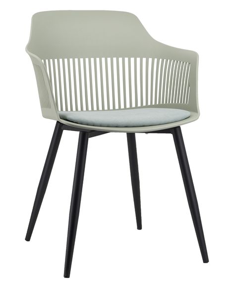 Lyric Chair Blk Metal Legs Green F Seat