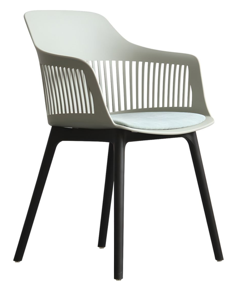 Lyric Black Polypropylene Dining Chair – Green