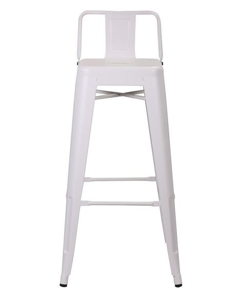 Tolix Back Kitchen Stool – White