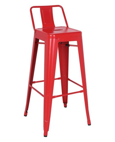 Tolix Back Bar Stool – Red