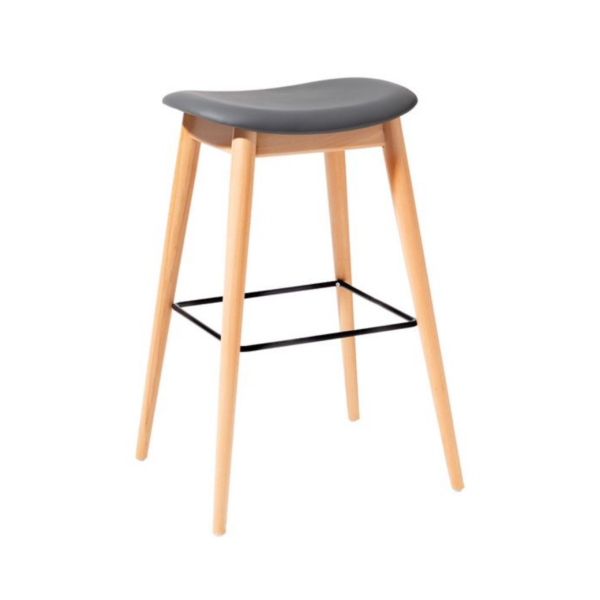 Vera Wood Bar Stool – Grey