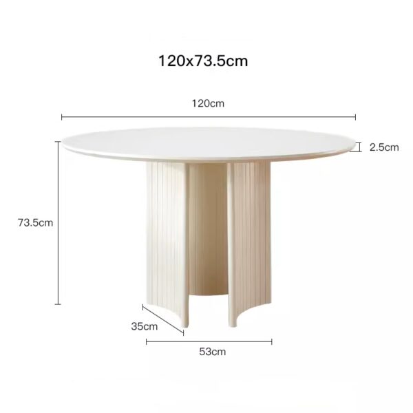 Aston 120 Round Dining Table – White