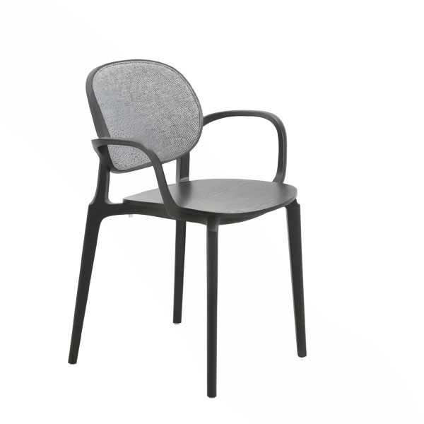 Rush Arm Chair – Black Seat/Fabric Back