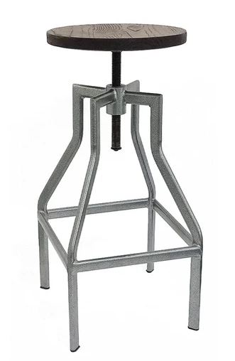 Detroit Adj Stool GunMetal/Wd