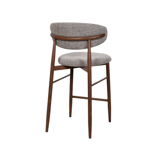 Lucien Kitchen Stool - Chacha Brown Fabric - Image 2