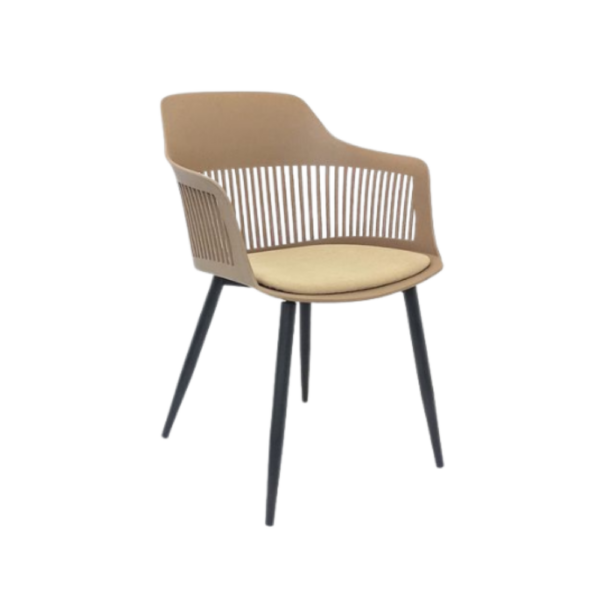 Lyric Chair Blk Metal Legs Coffee F Seat