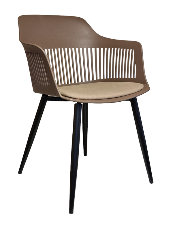 Lyric Chair Blk Metal Legs Coffee F Seat