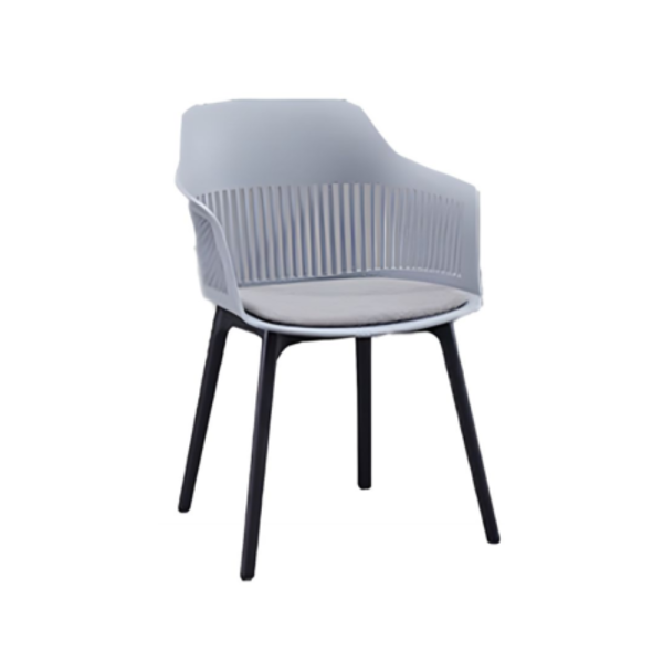 Lyric Black Polypropylene Dining Chair – Grey