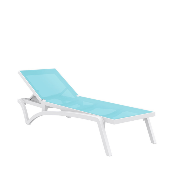 Siesta Pacific Sun Lounger – White/Turquoise