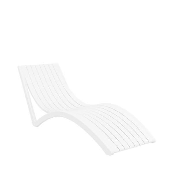 Slim Pool Lounger – White