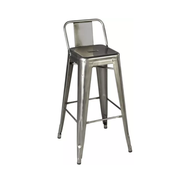 Tolix Back Kitchen Stool – Untreated/No Paint