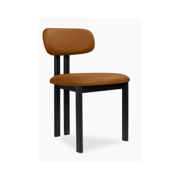 Rory Dining Chair Blk Metal Tan PU