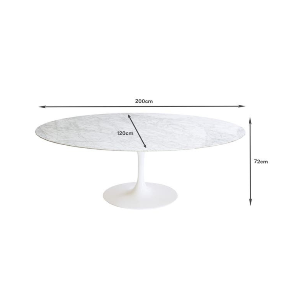 Caspian Oval Marble Table - Image 2