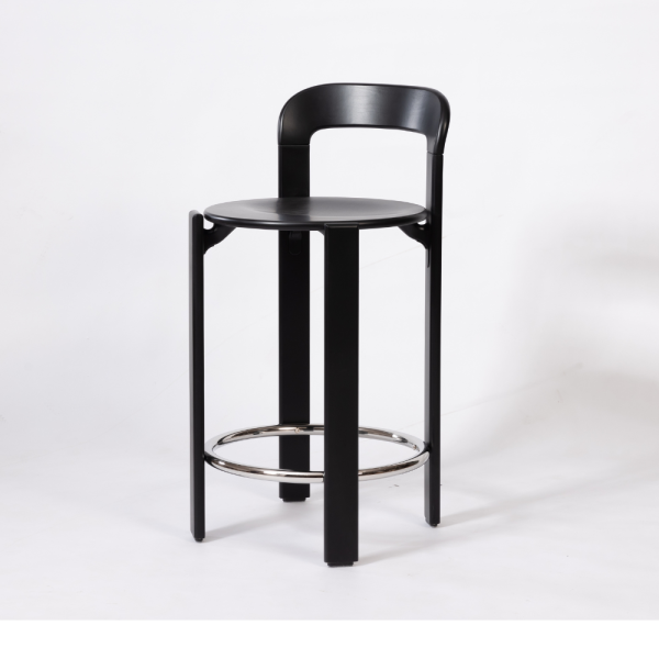 Enzo Kitchen Stool - Beech Sprayed Black - Image 2