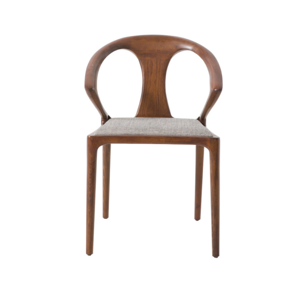 Odesa Dining Chair - Beech Stained Walnut Grey Fabric Seat - Image 5