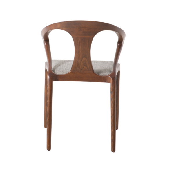 Odesa Dining Chair - Beech Stained Walnut Grey Fabric Seat - Image 2