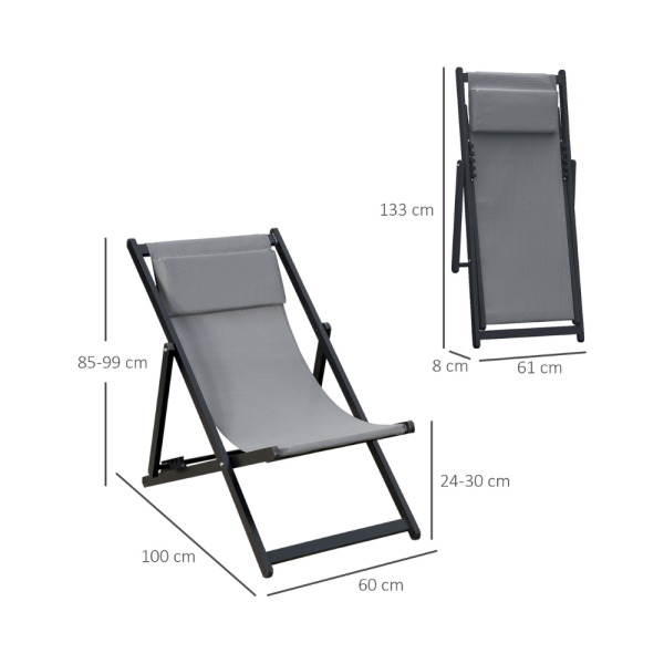 Sling Folding Chair - Taupe - Image 6