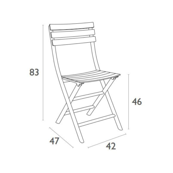 Helen Folding Chair - Dark Grey - Image 3