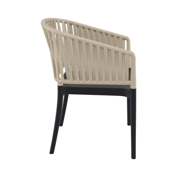 Siesta Portofino Arm Chair - Black-Taupe - Image 3