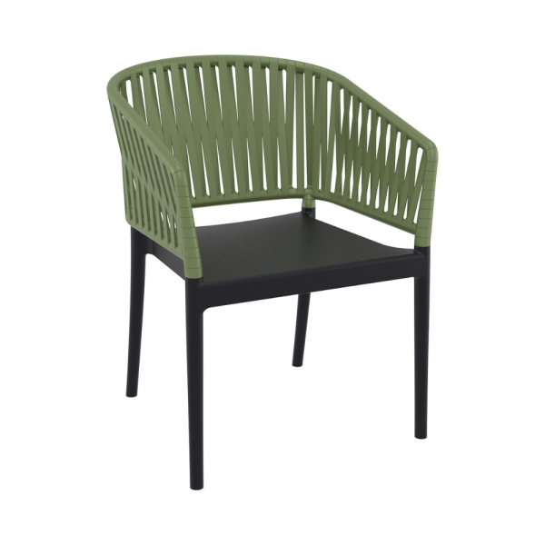 Portofino Arm Chair – Black-Olive