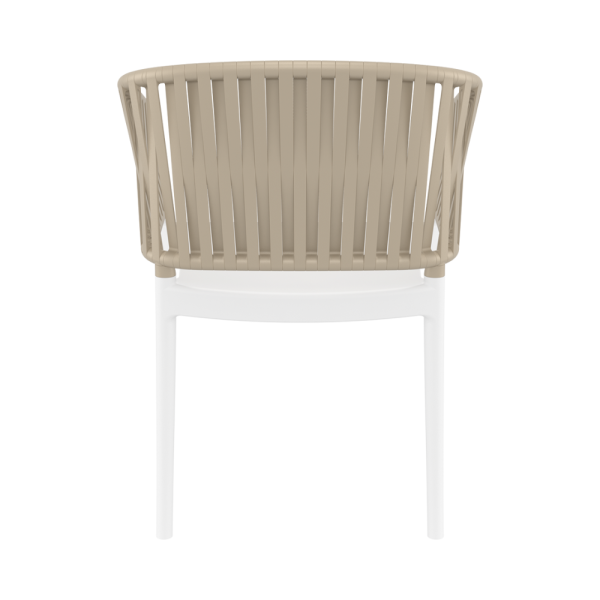 Siesta Portofino Arm Chair - White-Taupe - Image 3