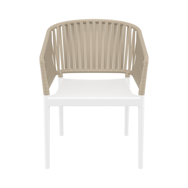 Siesta Portofino Arm Chair - White-Taupe - Image 5