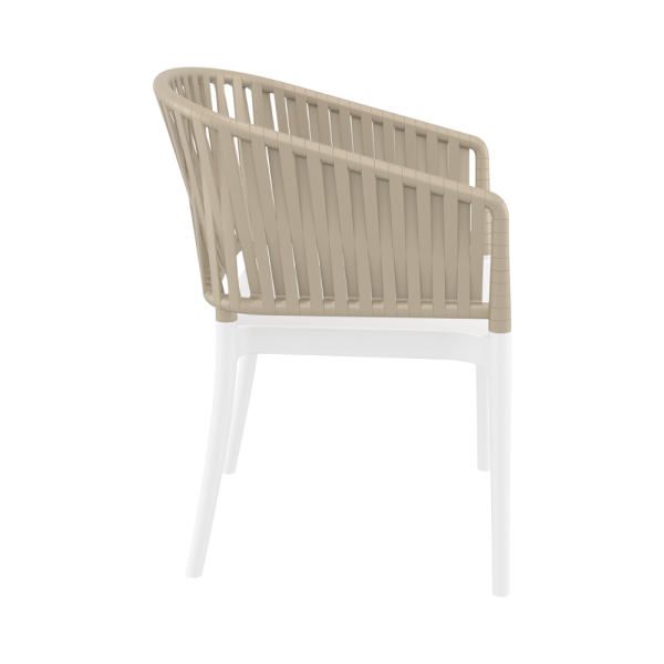 Siesta Portofino Arm Chair - White-Taupe - Image 6