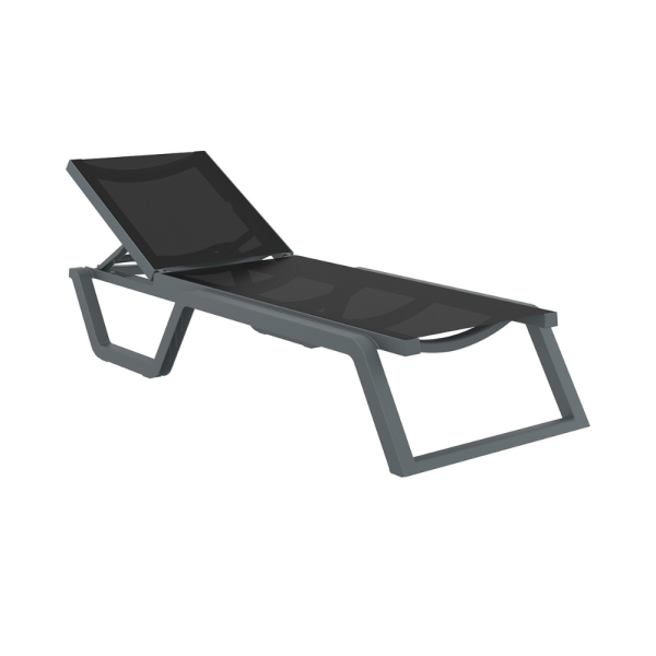 Siesta Rio Sun Lounger – Dark Grey-Black Fabric