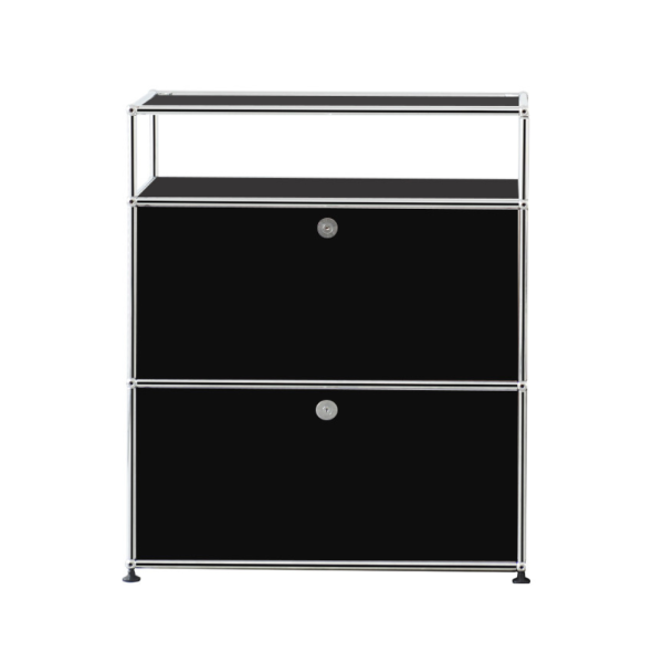 Modular Storage Cabinet 2Dr &Shelf Black