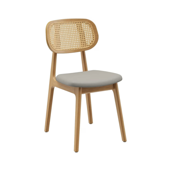 Danish Dining Chair – Natural Beech Fabric Seat