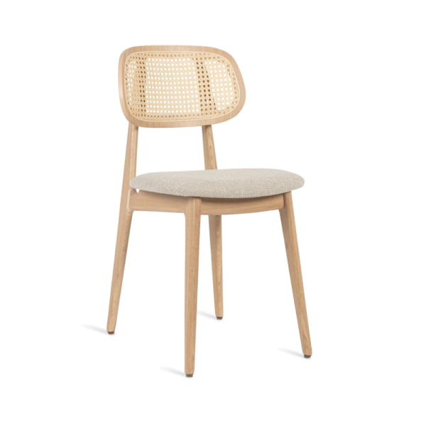 Danish Dining Chair - Natural Beech Fabric Seat