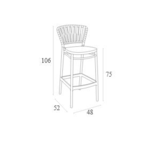 Portofino Bar Stool - Taupe - Image 8
