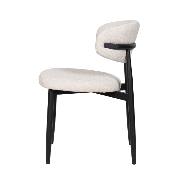 Lucien Dining Chair - Cream Chenille - Image 2