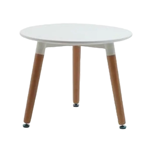 GeeTee 60Round Side Table - White - 49cmH