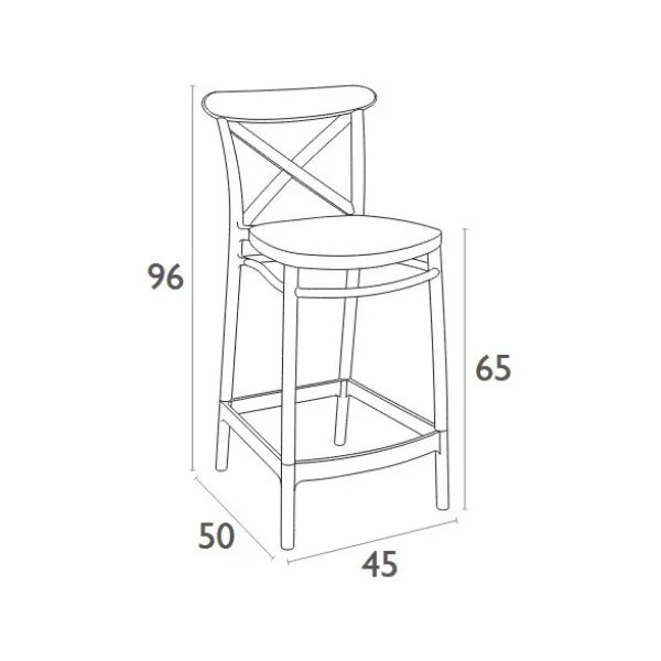 Cross Kitchen Stool - Image 6