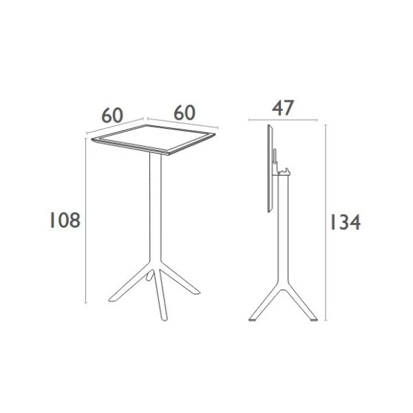 Sky 60x60cm Folding Bar Table - Image 15
