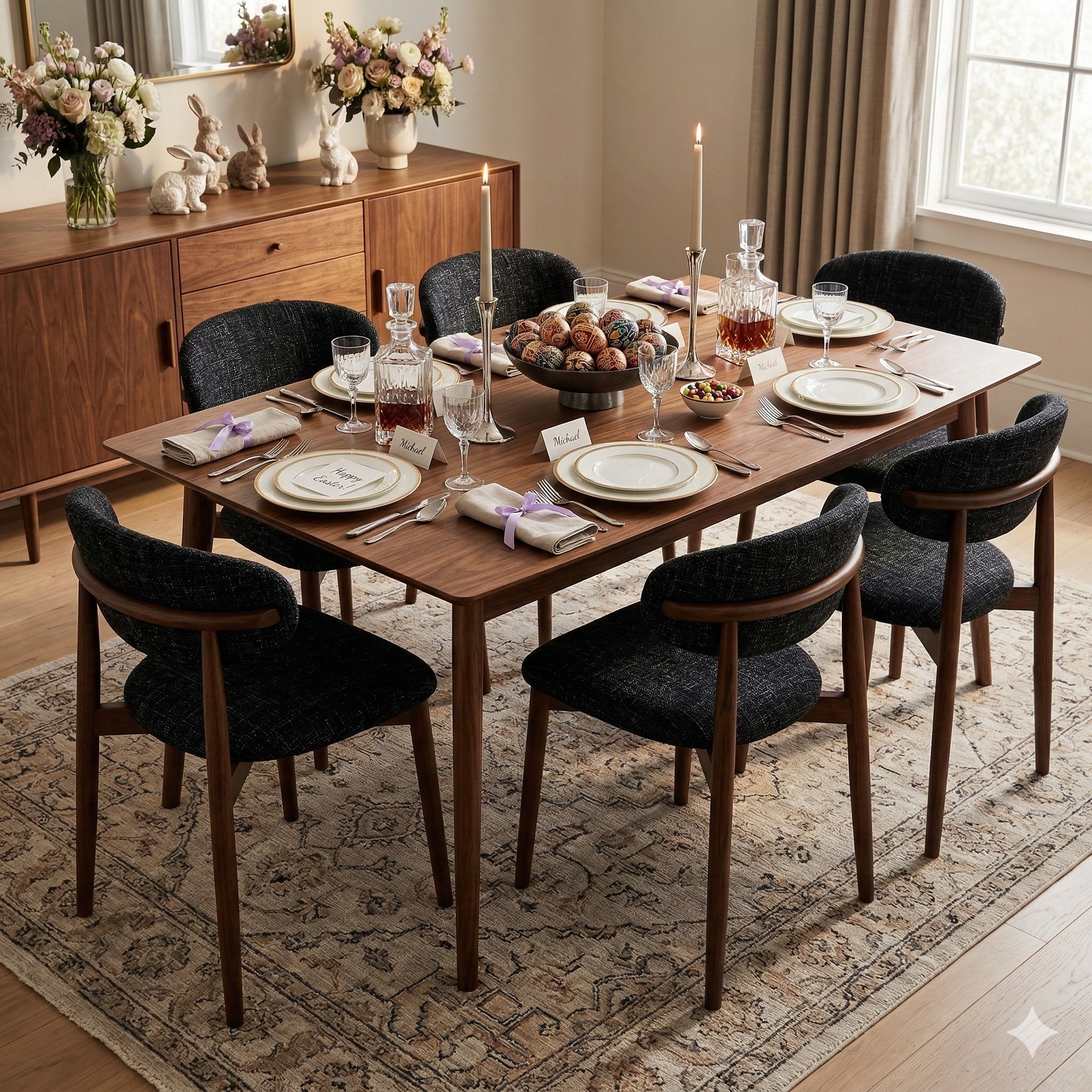 Lucien Dining Chair  Charcoal Fabric Lifestyle