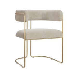 Juliana Chair Brushed Brass Frame - Bouclé Stone
