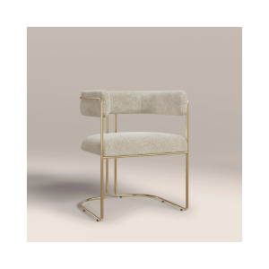 Juliana Chair Brushed Brass Frame - Bouclé Stone