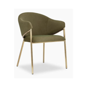 Napoli Carver Chair - Velvet Green Fabric